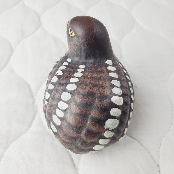 Vintage Handmade & Painted Small Ceramic Pheasant Figurine Bird Brown Decor - Picture 2 of 7